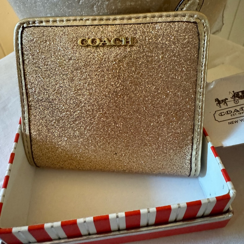 Coach Metallic Gold Card Holder
